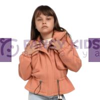 Kız Çocuk Kaban Kısa Pudra Renk 8-14 Yaş
