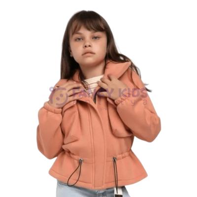 Kız Çocuk Kaban Kısa Pudra Renk 8-14 Yaş