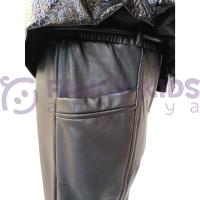 Kız Çocuk Kapüşonlu Deri Ceket ve Tayt İkili Takım – Pelüş Astarlı Mont & Esnek Dar Paça Pantolon