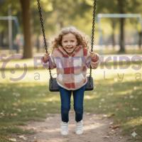 Kız Çocuk Kapüşonlu Ekose Desenli Pelüş Hırka – Fermuarlı, Cepli, Yumuşak Doku