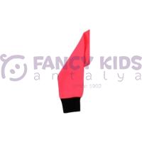 Kız Çocuk Kapüşonlu Neon Pembe SweatShirt Baskılı Siyah Tayt