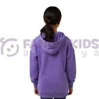 Kız Çocuk Kapüşonlu Sweatshirt – Lila Renk, Dijital Baskılı, Rahat ve Esnek Kumaş