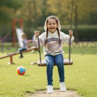 Kız Çocuk Kapüşonlu University Baskılı Kırık Beyaz Sweatshirt – Şardonlu Pamuklu