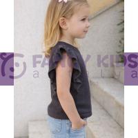 Kız Çocuk Kaşkorse Siyah Kolsuz T-Shirt (Baskısız)