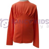 Kız Çocuk Kaşkorse Uzun Kol Tam Kalıp Bluz – Oranj / Turuncu