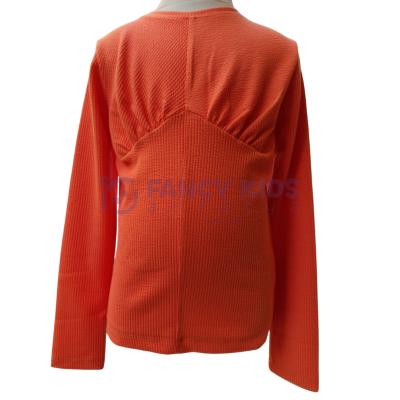 Kız Çocuk Kaşkorse Uzun Kol Tam Kalıp Bluz – Oranj / Turuncu