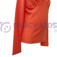 Kız Çocuk Kaşkorse Uzun Kol Tam Kalıp Bluz – Oranj / Turuncu