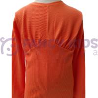 Kız Çocuk Kaşkorse Uzun Kol Tam Kalıp Bluz – Oranj / Turuncu