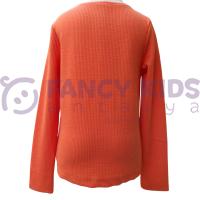 Kız Çocuk Kaşkorse Uzun Kol Tam Kalıp Bluz – Oranj / Turuncu