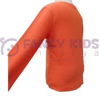 Kız Çocuk Kaşkorse Uzun Kol Tam Kalıp Bluz – Oranj / Turuncu