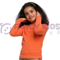 Kız Çocuk Kaşkorse Uzun Kol Tam Kalıp Bluz – Oranj / Turuncu