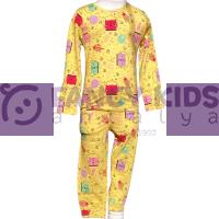 1-8 Yaş Kız Çocuk Kedi Desenli Pijama Takımı 