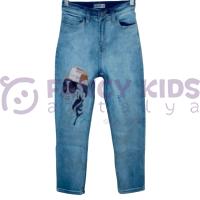 Kız Çocuk Kot Pantolon Jean %100 Pamuk Nakış Baskılı Denim Kumaş