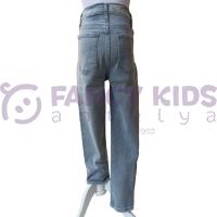 Kız Çocuk Kot Pantolon Jean %100 Pamuk Nakış Baskılı Denim Kumaş
