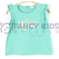Kız Çocuk Modern Muse Yazılı Yaldızlı Baskılı  T-Shirt Yeşil