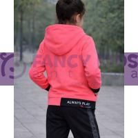 Kız Çocuk Neon Pembe Sweatshirt & Siyah Tayt Takımı