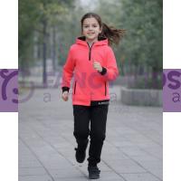 Kız Çocuk Neon Pembe Sweatshirt & Siyah Tayt Takımı