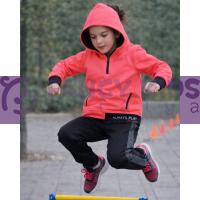 Kız Çocuk Neon Pembe Sweatshirt & Siyah Tayt Takımı