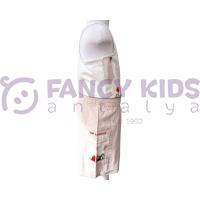 Kız Çocuk Özel Baskılı Ekru Crop Atlet T-Shirt Vizon Şort İkili Takım 