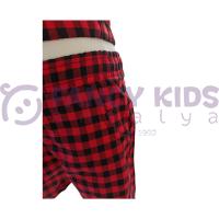 Kız Çocuk Pötikare Desenli Askılı Crop Şort İkili Takım