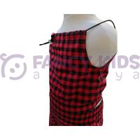 Kız Çocuk Pötikare Desenli Askılı Crop Şort İkili Takım