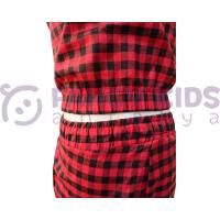 Kız Çocuk Pötikare Desenli Askılı Crop Şort İkili Takım