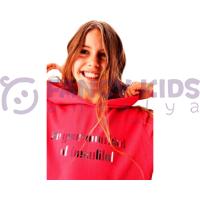 Kız Çocuk Simli Baskılı Fuşya Kapüşonlu Sweatshirt ve Siyah Tayt İkili Takım