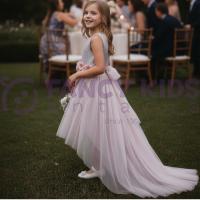 Kız Çocuk Simli Kumaş Kuyruklu Pudra Renk Abiye