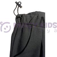 Kız Çocuk Siyah Dokuma Pantolon – Lastikli Bel, Cepli, Paçası Lastikli