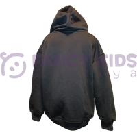 Kız Çocuk Siyah Kapüşonlu Fermuarlı Baskısız Sweatshirt