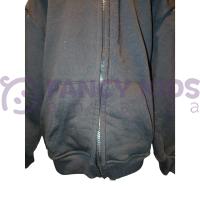 Kız Çocuk Siyah Kapüşonlu Fermuarlı Baskısız Sweatshirt
