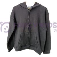 Kız Çocuk Siyah Kapüşonlu Fermuarlı Baskısız Sweatshirt