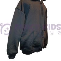 Kız Çocuk Siyah Kapüşonlu Fermuarlı Baskısız Sweatshirt