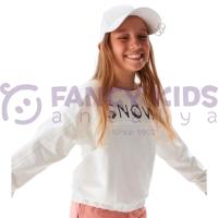 Kız Çocuk Snow Dijital Baskılı Ekru Sweatshirt – Pamuklu Rahat Kumaş