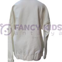 Kız Çocuk Snow Dijital Baskılı Ekru Sweatshirt – Pamuklu Rahat Kumaş