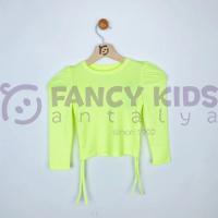4-13 Yaş Kız Çocuk SweatShirt Kaşkorse Neon Sarı