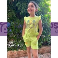 4-8 Yaş Kız Çocuk T-Shirt Body Yeşil