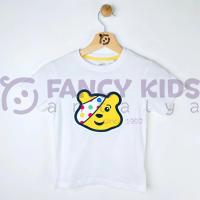 2-14 Yaş Kız Çocuk T-Shirt Baskılı Beyaz Ayıcıklı