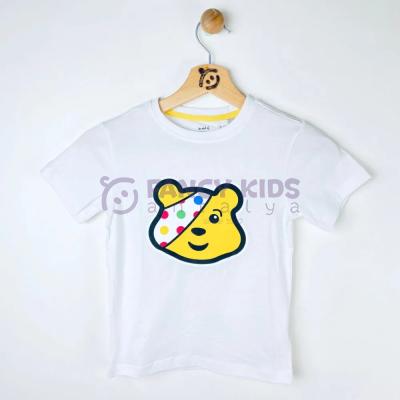 2-14 Yaş Kız Çocuk T-Shirt Baskılı Beyaz Ayıcıklı