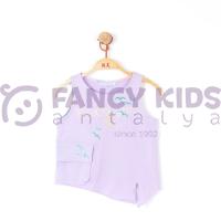 4-14 Yaş Kız Çocuk T-Shirt Enjoy Baskılı Atlet Lila