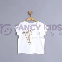 8-14 Yaş Kız Çocuk T-Shirt Bien Baskılı Beyaz 