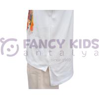 Kız Çocuk T-Shirt Baskılı Ideally Ekru - Turuncu / Ekru - Mavi Seçenekli