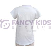 Kız Çocuk T-Shirt Baskılı Ideally Ekru - Turuncu / Ekru - Mavi Seçenekli