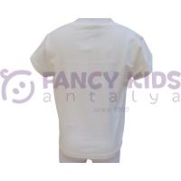 Kız Çocuk T-Shirt Bien Dijital Baskılı Ekru