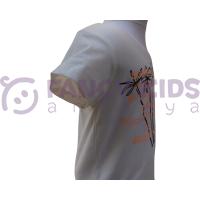 Kız Çocuk T-Shirt Bien Dijital Baskılı Ekru