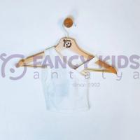 5-9 Yaş Kız Çocuk T-Shirt Crop Tek Omuzlu Askılı Ekru 