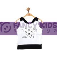 8-14 Yaş Kız Çocuk T-Shirt Don't Quit Baskılı Ekru-Siyah