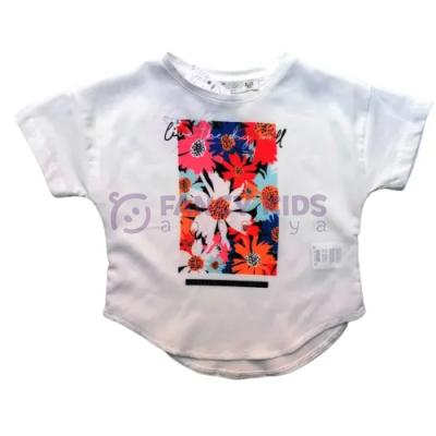 9-48 Ay Kız Çocuk T-Shirt Ekru Bebe Beden
