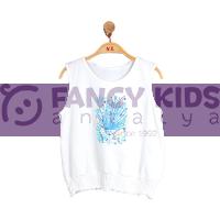 8-14 Yaş Kız Çocuk T-Shirt Firuze Baskılı