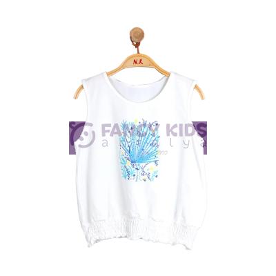 8-14 Yaş Kız Çocuk T-Shirt Firuze Baskılı